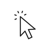 Clicking cursor, pointing click icon vector