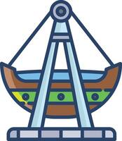 Boat linear color illustration vector