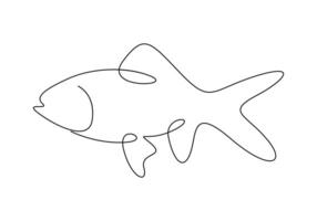 Goldfish in one continuous line drawing premium illustration vector