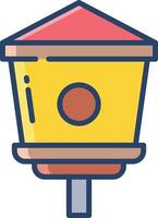 Birdhouse linear color illustration vector