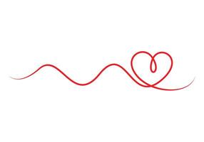Continuous one line drawing of heart premium illustration vector