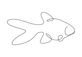 Goldfish in one continuous line drawing premium illustration vector