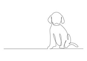 Continuous one line drawing of cute dachshund dog isolated on white background pro illustration vector