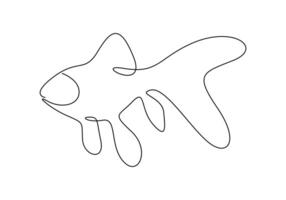 Goldfish in one continuous line drawing premium illustration vector