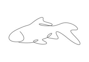 Goldfish in one continuous line drawing premium illustration vector