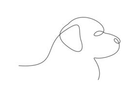 continuo uno línea dibujo de linda perro tejonero perro aislado en blanco antecedentes Pro ilustración vector