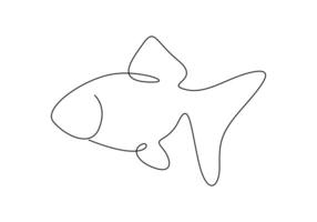 Goldfish in one continuous line drawing premium illustration vector