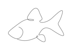 Goldfish in one continuous line drawing premium illustration vector