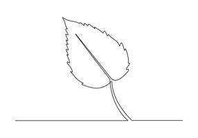Continuous one line drawing of maple leaf isolated on white background pro illustration vector