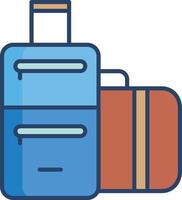 Baggage linear color illustration vector