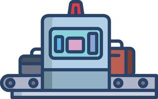 Baggage scanner linear color illustration vector