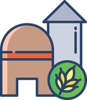 Farmhouse linear color illustration vector
