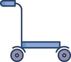 Goods Trolley linear color illustration vector