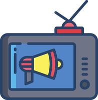 TV linear color illustrations vector