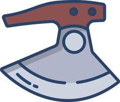 Ulu blade linear color illustration vector