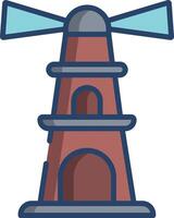 Lighthouse linear color illustration vector