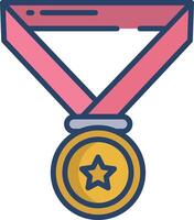 Medal linear color illustration vector