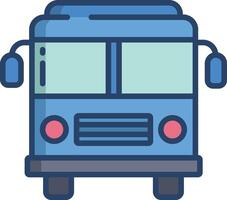 Bus linear color illustration vector