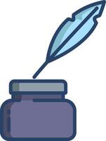 ink bottle linear color illustration vector