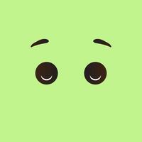 Cartoon eyes on a green background. vector