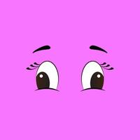 Cartoon Eyes expression. Caricature comic emotion. Expressive human, or animal eyes. vector