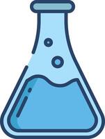 Chemistry flask linear color illustration vector
