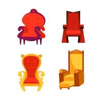 Royal thrones, Exquisite set. Fit For Kings And Queens. Soft comfortable chairs vector