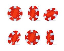 Casino poker game chips. Leisure hobby entertainment gambling game. Betting and fortune vector