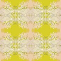 , seamless geometric, abstract shapes and colors pattern of aged white ornament on yellow background. Created from my painting details vector