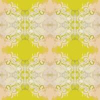 , seamless geometric, abstract shapes and colors pattern of aged white ornament on yellow background. Created from my painting details vector