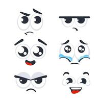 Cartoon faces expressions. Face emotion. Facial feelings. vector