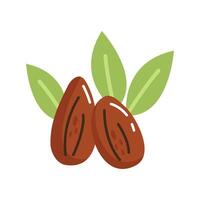 mano dibujado dos almendra nueces aislado en blanco antecedentes. ilustración. vector