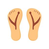 Beach slippers. Summer flipflops. illustration isolated on white background. vector
