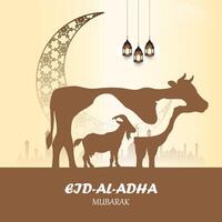 eid ul azha Mubarak póster diseño gratis descargar vector