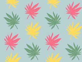 Seamless pattern with colorful tropical leaves. Exotic floral pattern for design and textile. Summer background in pastel colors. vector
