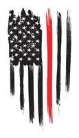 Thin Red Line Flag Design vector