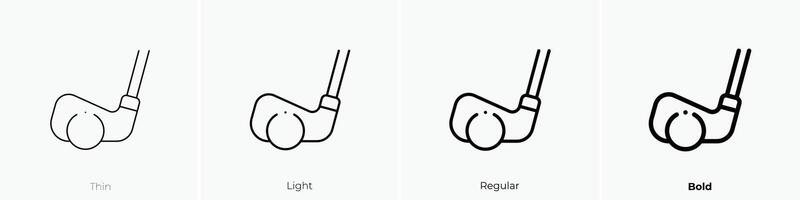 golf stick icon. Thin, Light, Regular And Bold style design isolated on white background vector