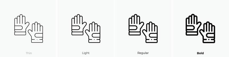 golf gloves icon. Thin, Light, Regular And Bold style design isolated on white background vector