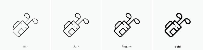 golf clubs icon. Thin, Light, Regular And Bold style design isolated on white background vector