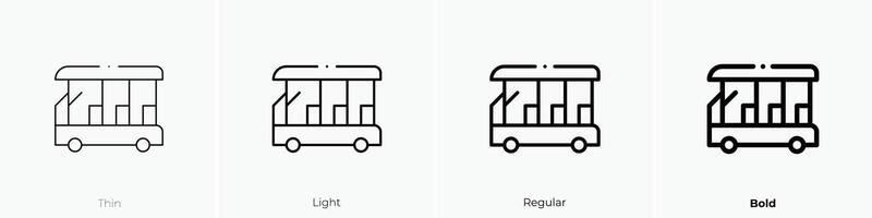 golf carro icono. delgado, luz, regular y negrita estilo diseño aislado en blanco antecedentes vector