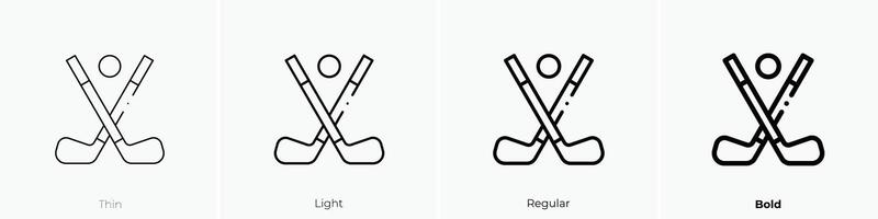 golf sticks icon. Thin, Light, Regular And Bold style design isolated on white background vector