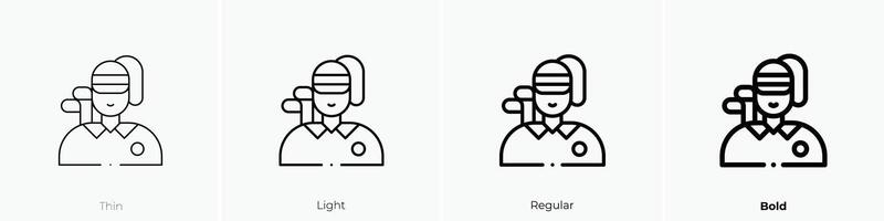 golf player icon. Thin, Light, Regular And Bold style design isolated on white background vector