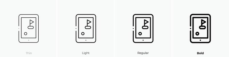 golf icono. delgado, luz, regular y negrita estilo diseño aislado en blanco antecedentes vector