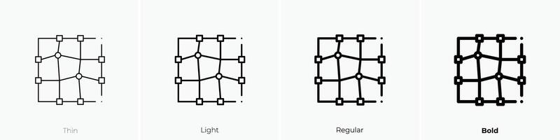 degradado icono. delgado, luz, regular y negrita estilo diseño aislado en blanco antecedentes vector