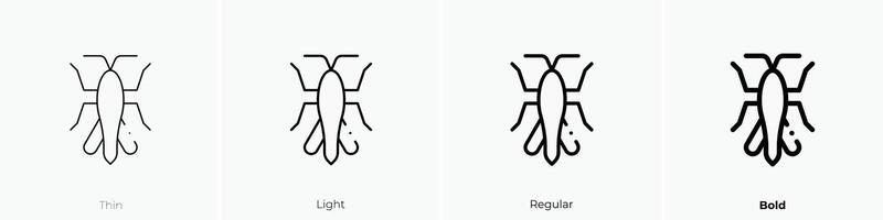 grasshopper icon. Thin, Light, Regular And Bold style design isolated on white background vector