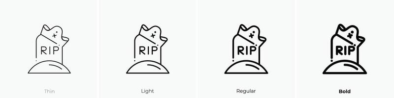 grave icon. Thin, Light, Regular And Bold style design isolated on white background vector