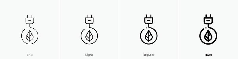 verde energía icono. delgado, luz, regular y negrita estilo diseño aislado en blanco antecedentes vector