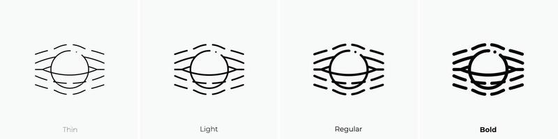 gravity icon. Thin, Light, Regular And Bold style design isolated on white background vector