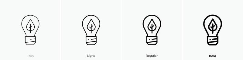 green energy icon. Thin, Light, Regular And Bold style design isolated on white background vector