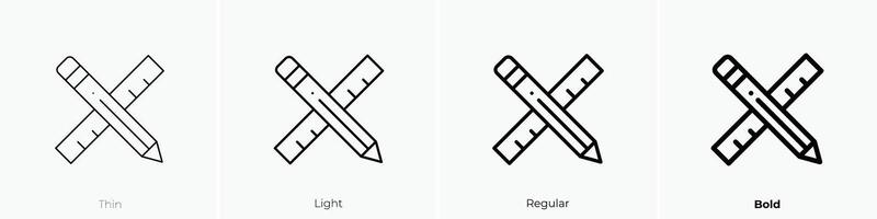 gráfico diseño icono. delgado, luz, regular y negrita estilo diseño aislado en blanco antecedentes vector